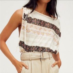 Medley Stripe Tie Boho Floral Lace Mesh